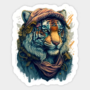 Hipster Tiger Sticker